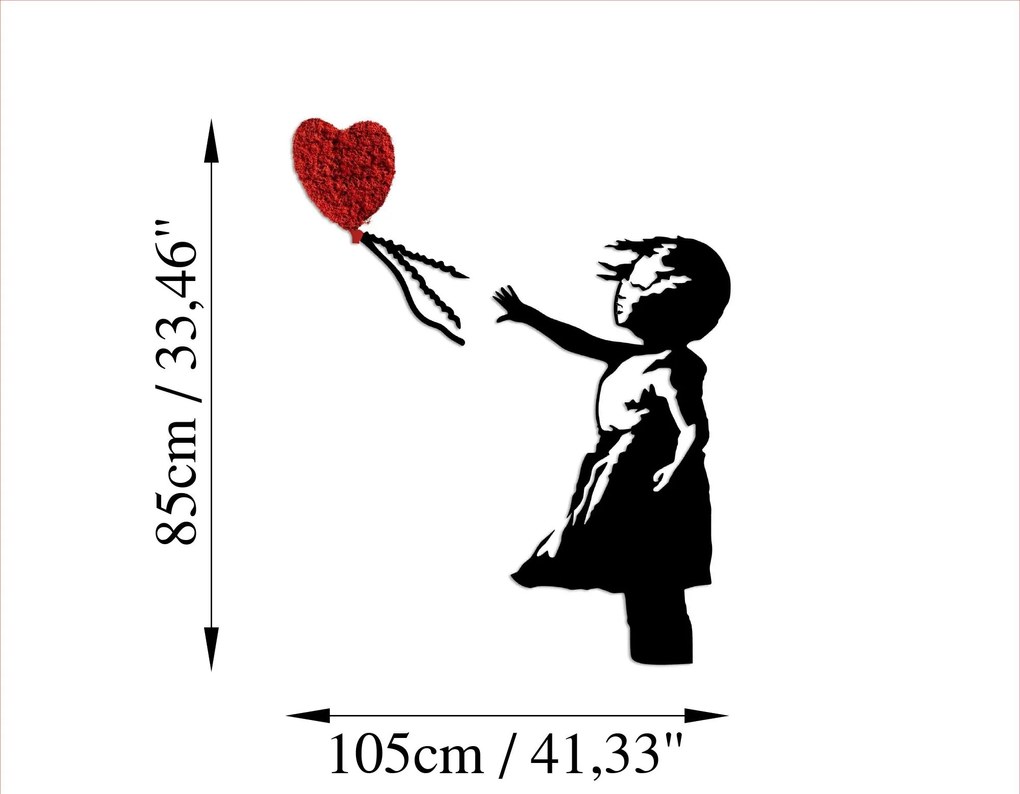 Nástenná dekorácia Banksy 13-1 čierna/červená