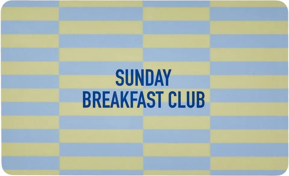 BREAD N' BUTTER Raňajková doska "Sunday Breakfast Club" - žltá/modrá