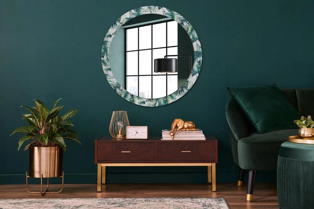 Okrúhle ozdobné zrkadlo Listy fi 90 cm