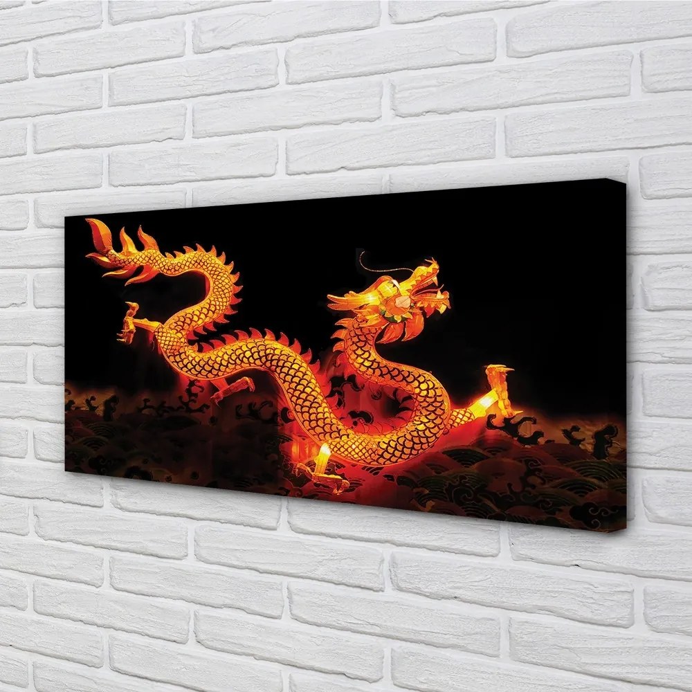 Obraz canvas Gold dragon 100x50 cm