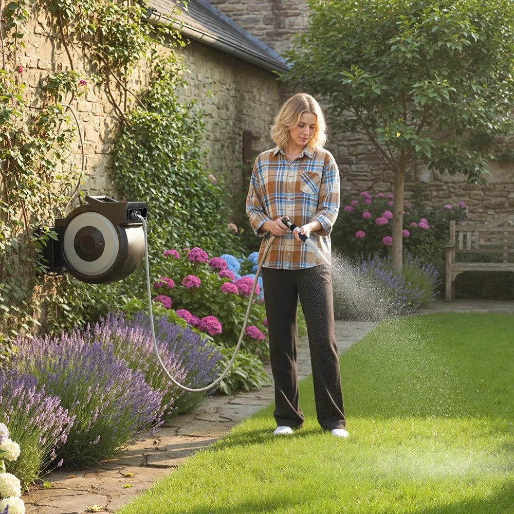 Nástenná automatická navíjacia záhradná hadica