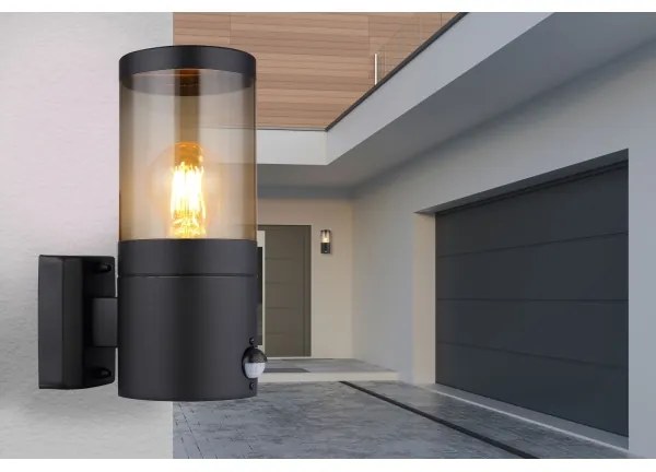 Globo 32014BSS-Vonkajšie nástenné svietidlo so senzorom XELOO 1xE27/60W/230V IP44