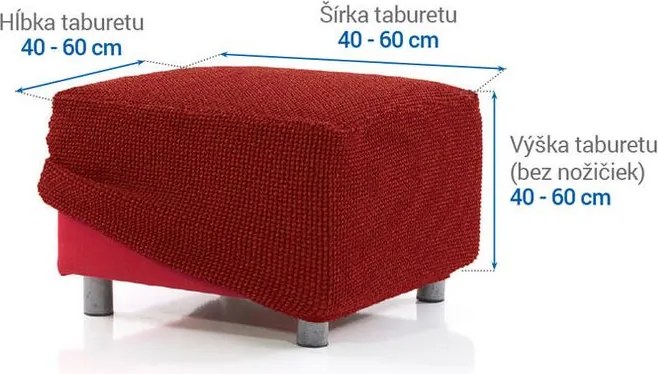 Super strečové poťahy NIAGARA tehlová taburetka (40 - 60 cm)