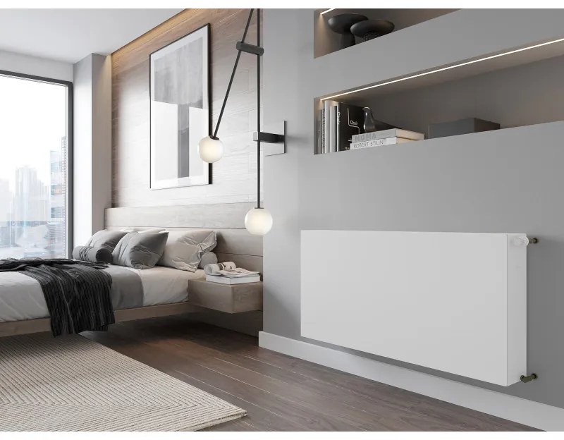 Mexen, Mexen Flat CF33 panelový radiátor 300 x 1800 mm, bočné pripojenie, 2232 W, biely - W433F-030-180-00