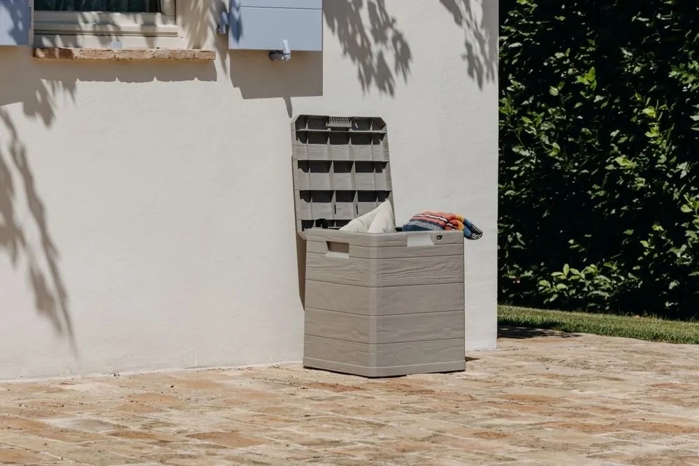 WOODYS záhradný plastový úložný box 90 L, svetlo šedá