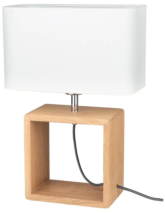 Stolová lampa Cadre 1xE27 Max.25W Olejovaný dub/čierna/biela