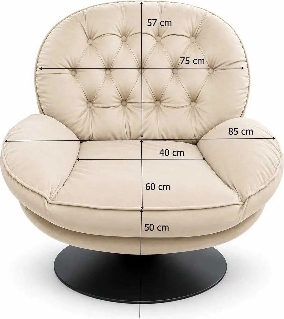 LuxuryForm DESIGN Relaxačné otočné kreslo LUNA - medové