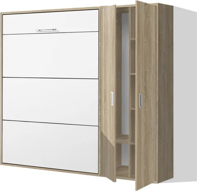 Nabytekmorava Sklápacia posteľ VS 1054 P - 200x160 cm A farba lamina: biela 113