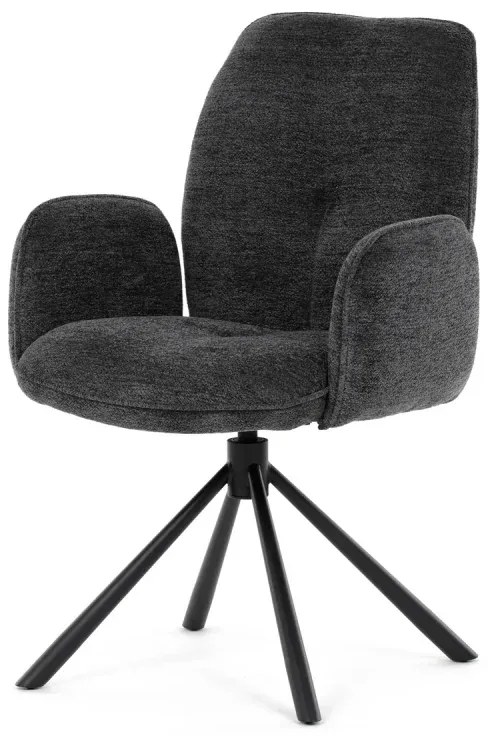 Jídelní židle, černá, hladká látka, DCH-D1330 BK2