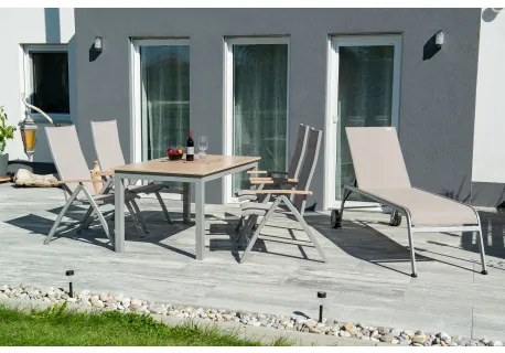 Doppler EXPERT WOOD - záhradný rozkladací hliníkový stôl 150/210 x 90 x 75 cm - 2. akosť (N593)