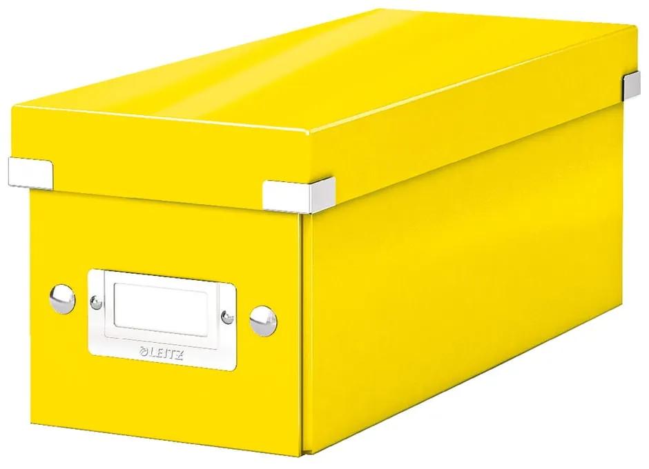 Žltá úložná škatuľa s vekom Leitz CD Disc, dĺžka 35 cm