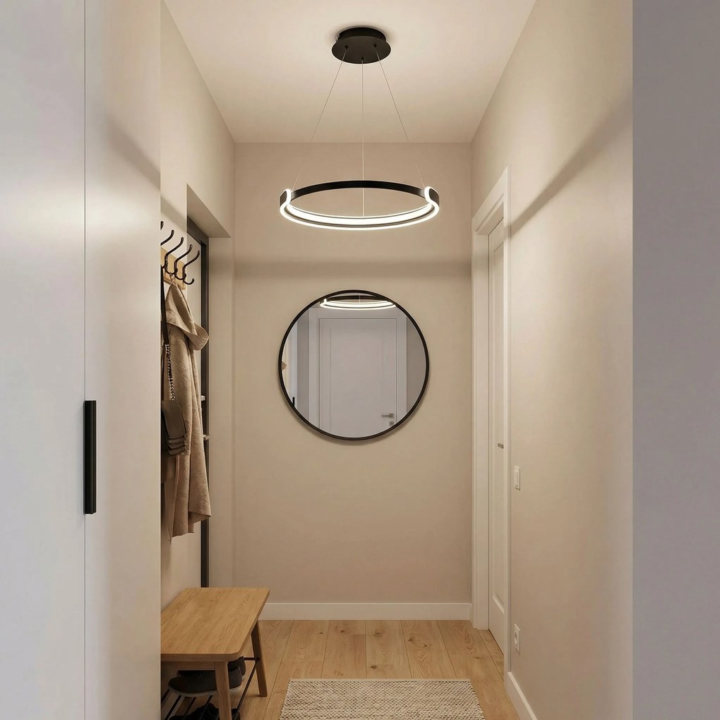 Toolight Toolight, LED stropné svietidlo 50cm, 48W, 4000K, 2500lm, APP1927-CP, čierna, OSW-66067