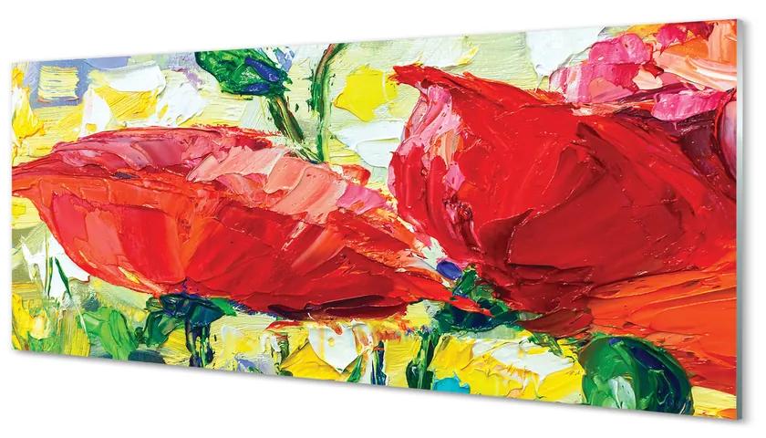 Obraz plexi Červené kvety 120x60 cm