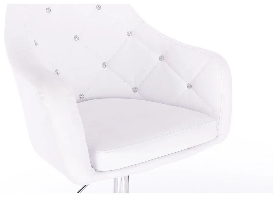 LuxuryForm DESIGN Kreslo ROMA na striebornom tanieri - biele