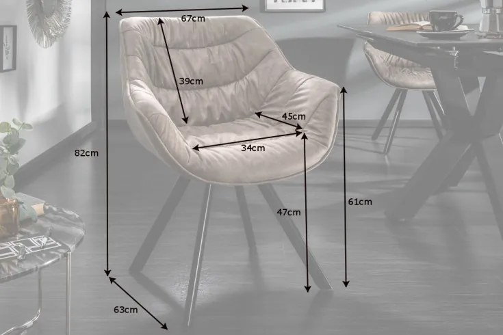 Stolička The Dutch Comfort taupe lakťová opierka