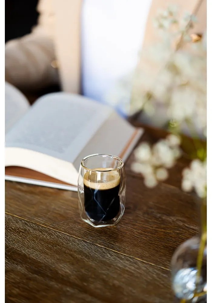 Dvojstenné hrnčeky na espresso v súprave 2 ks 100 ml Geo – Vialli Design