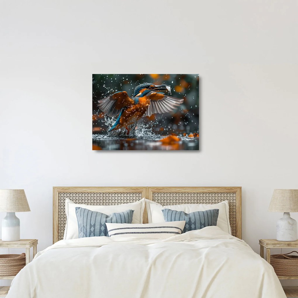 Sklenený obraz - Včelojedi (70x50 cm)