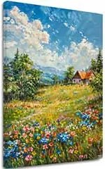 Obraz krajiny na plátne Chalúpka v horách | Akrylové detaily