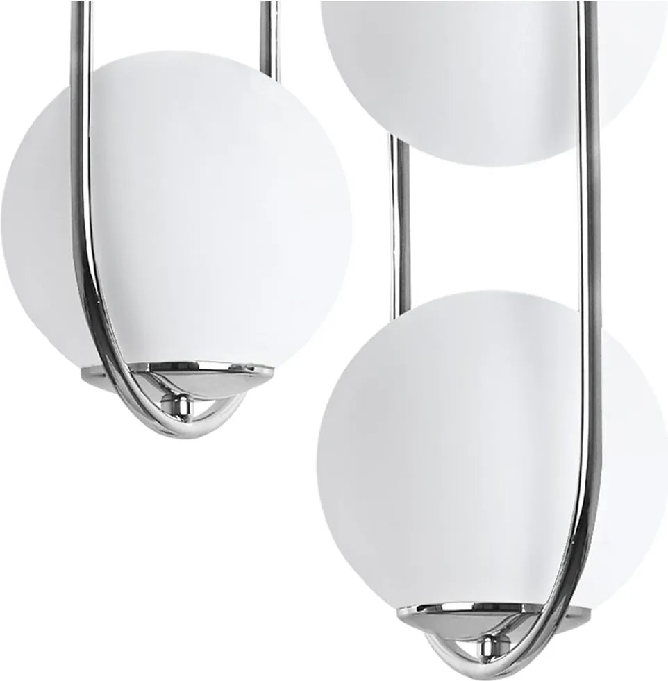 Závesné svietidlo Florence, 2x biele sklenené tienidlo, ch, U