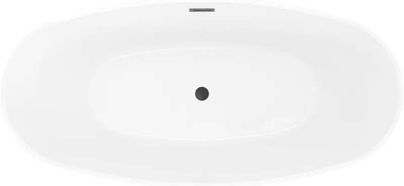 Mexen Olea, voľne stojaca vaňa, vzor, 170 × 80 cm, biela-čierna, čierny prepad, 52821708075-70