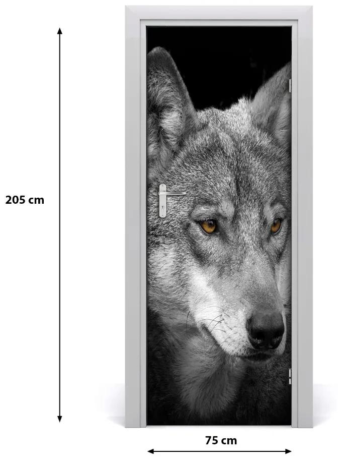 Samolepiace fototapety na dvere vlk portrét 75x205 cm