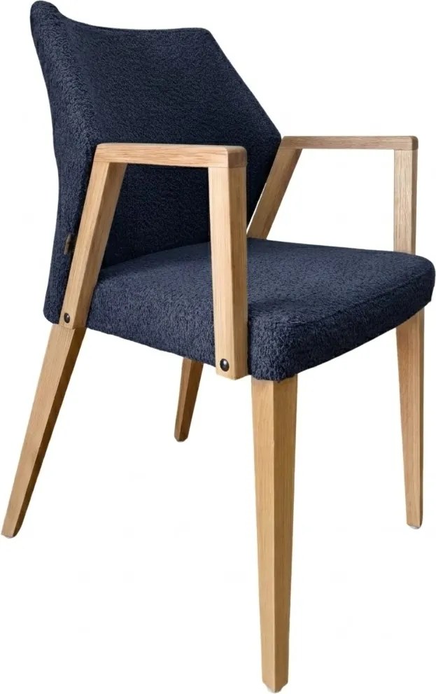 Čalúnené polo-kreslo ZORA s dubovými nohami a podrúčkami, 56x60x87 cm Catch-Me18