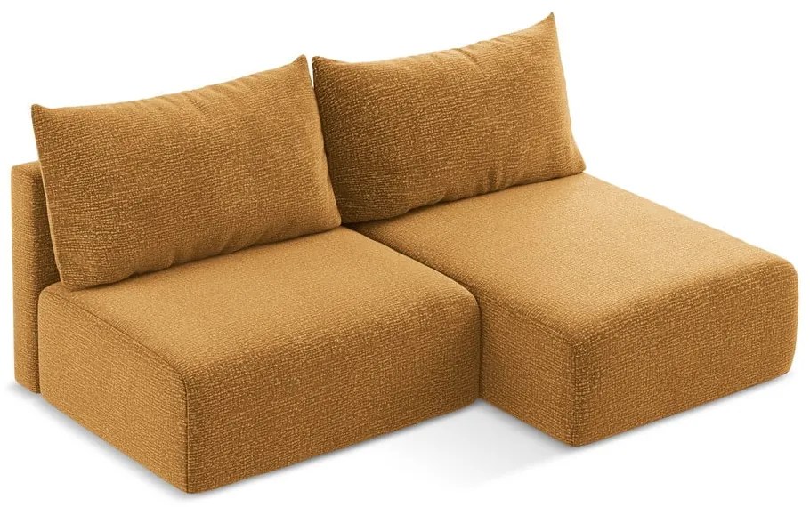 Oranžová rozkladacia/s úložným priestorom rohová pohovka (pravý roh) Kalena – Makamii