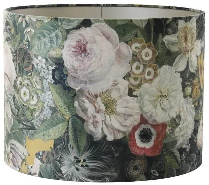 Kvetované tienidlo na lampu Butterfly ocher - Ø 30*21cm/ E27