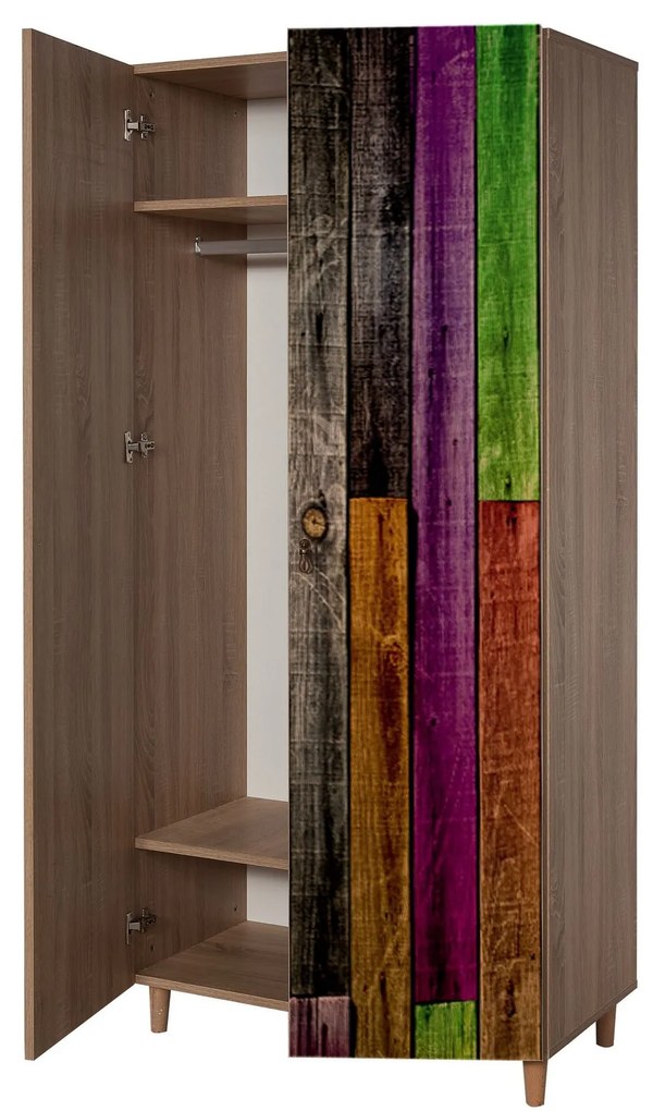 Šatní skříň Stil 90 cm dub sonoma/vícebarevná