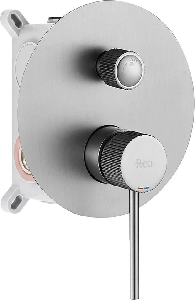 Rea Lungo Stripe, podomietková sprchová súprava + BOX, brúsená oceľ, REA-P9493