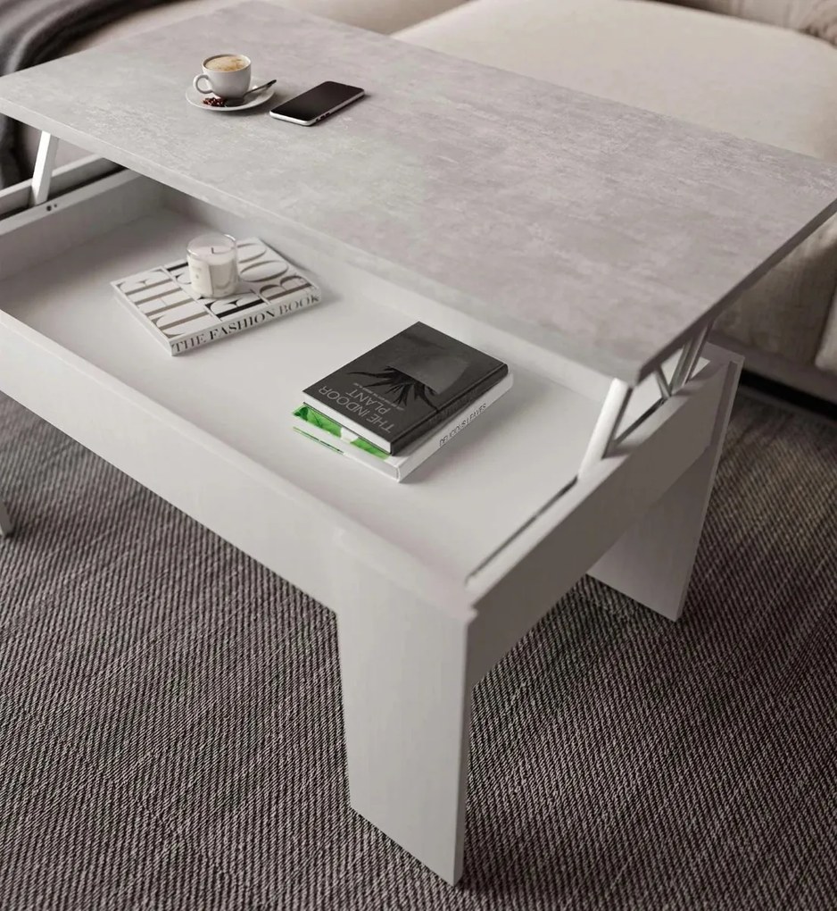 KONFERENČNÝ STOLÍK TIM BIELY RUSTIKAL + BETON