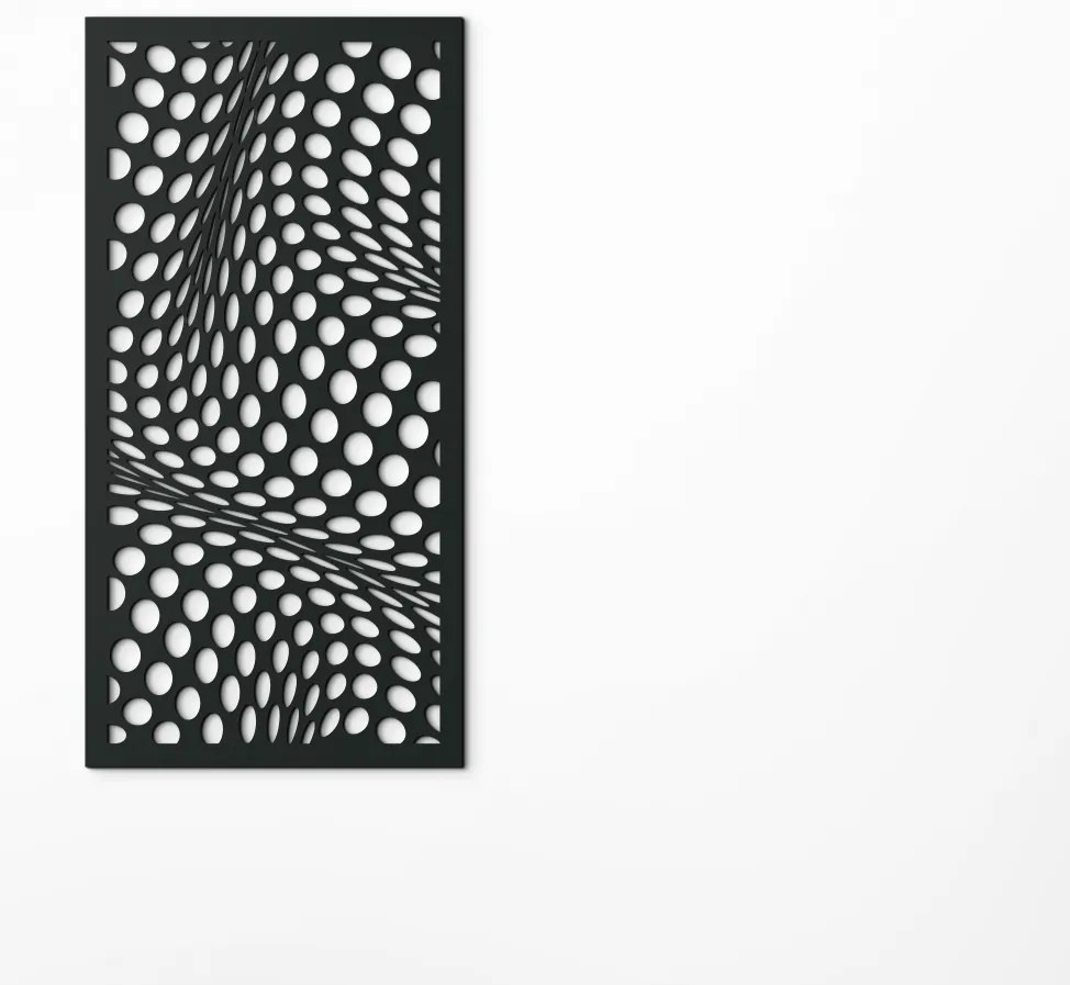 drevko Drevený abstraktný obraz Sieťovina Rozmer obrazu: 44,5 x 22 cm, Farba dekorácie: Čierna