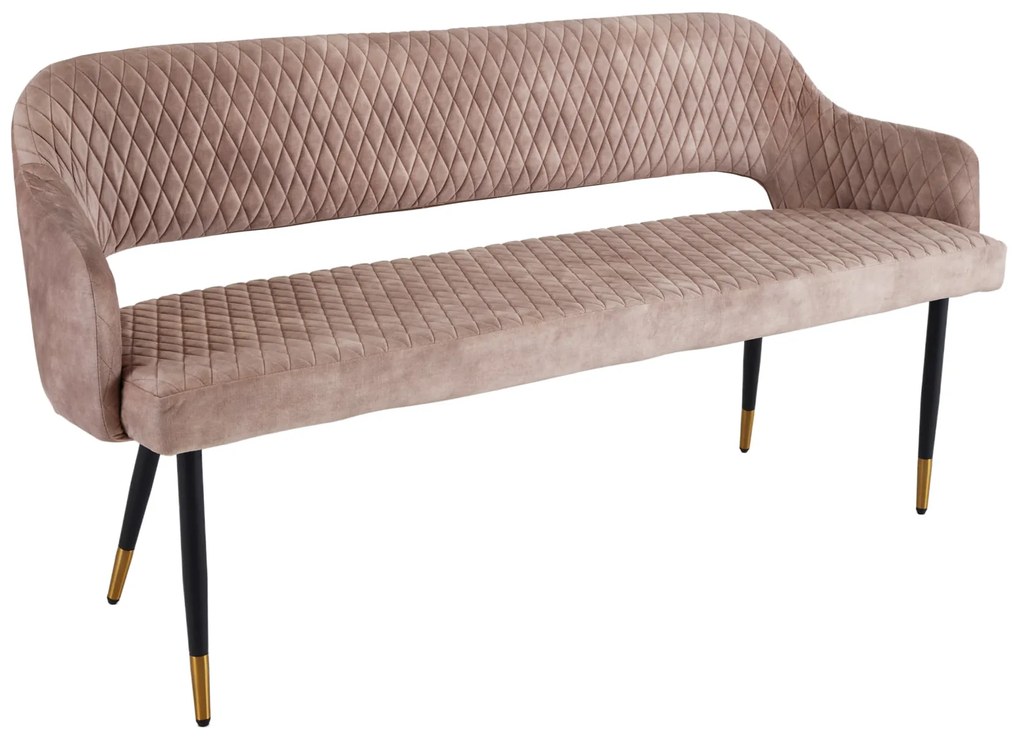 Lavička Paris 160cm champagne greige velvet