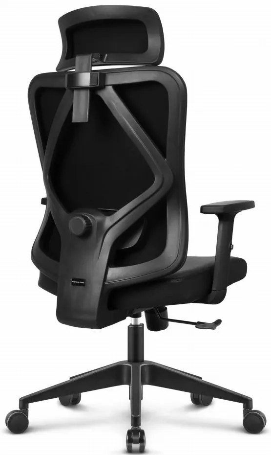 Ergonomická kancelárska stolička HC-1041 – čierna, s nastaviteľnou opierkou hlavy a bedier