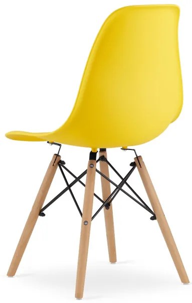 Jedálenská stolička OSAKA žltá (hnedé nohy)