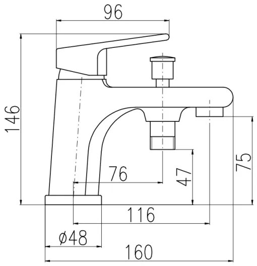 RAV Slezák CO148.0 - Vaňová batéria COLORADO 14,6 cm lesklý chróm