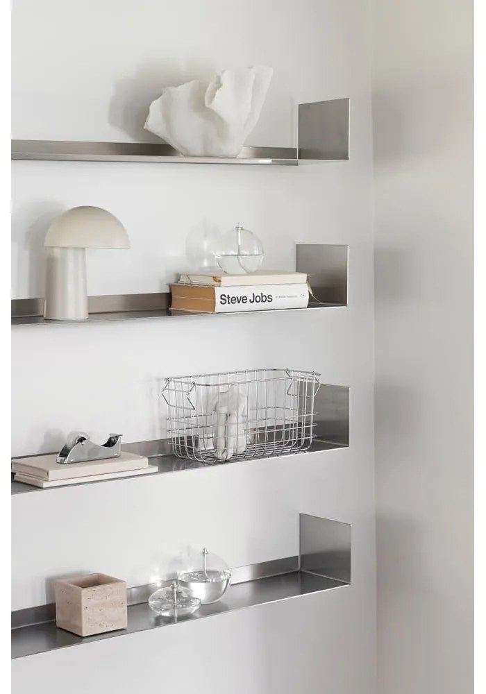 Oceľová polica v matne striebornej farbe 80,5 cm Float – Mette Ditmer Denmark