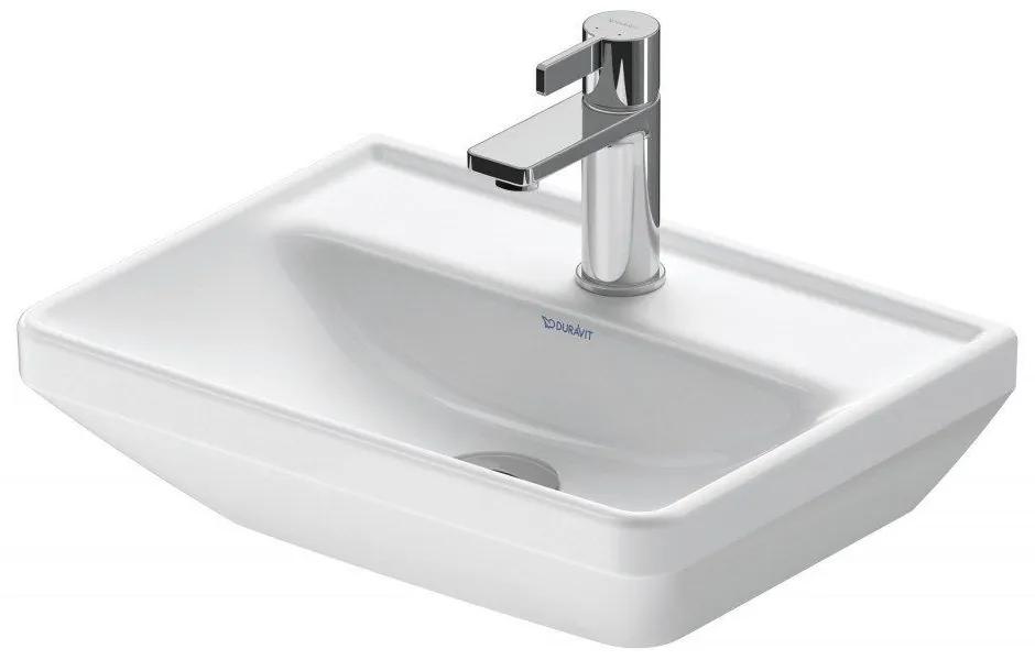 DURAVIT D-Neo závesné umývadielko s otvorom, bez prepadu, 450 x 335 mm, biela, s povrchom WonderGliss, 07384500411