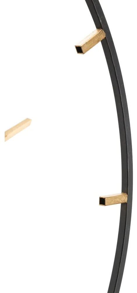 Čierne nástenné hodiny s detailmi v zlatej farbe Mauro Ferretti Goldy, ø 60 cm