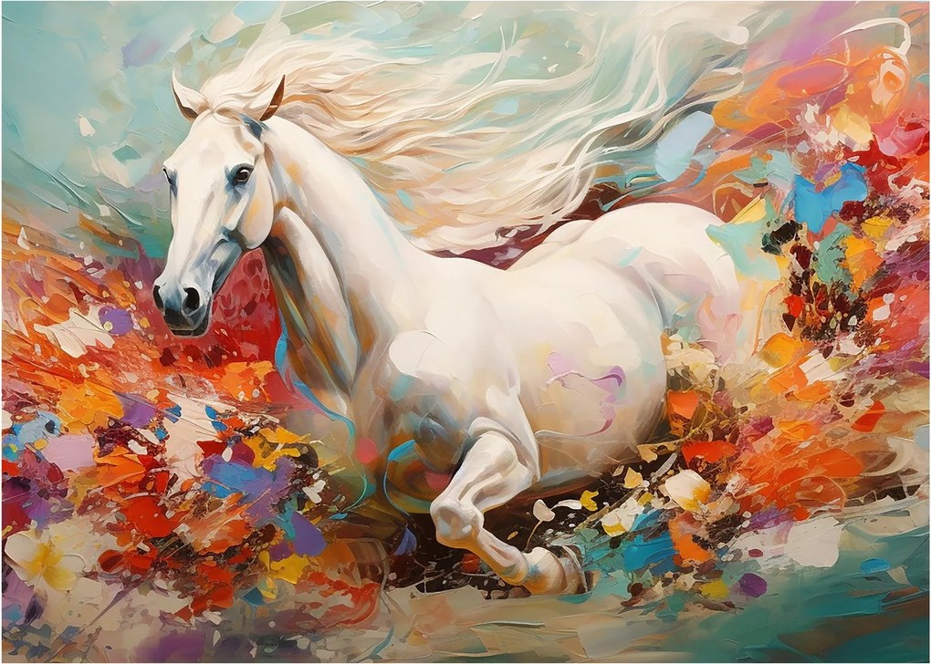 Sklenený obraz - Maľba koňa (70x50 cm)