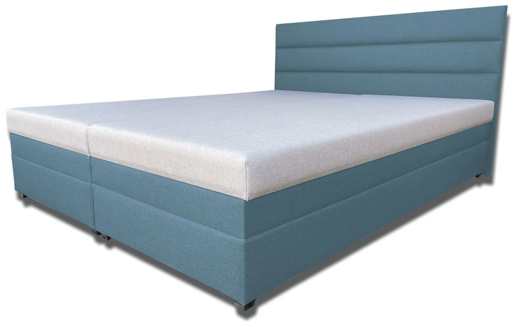 Manželská posteľ 180 cm Rebeka (so sendvičovými matracmi) (svetlomodrá). Vlastná spoľahlivá doprava až k Vám domov. 1030894