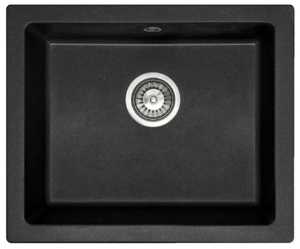 Rea Nels, 1-komorový granitový drez 560x465x200mm, čierna škvrnitá, ZLE-00109