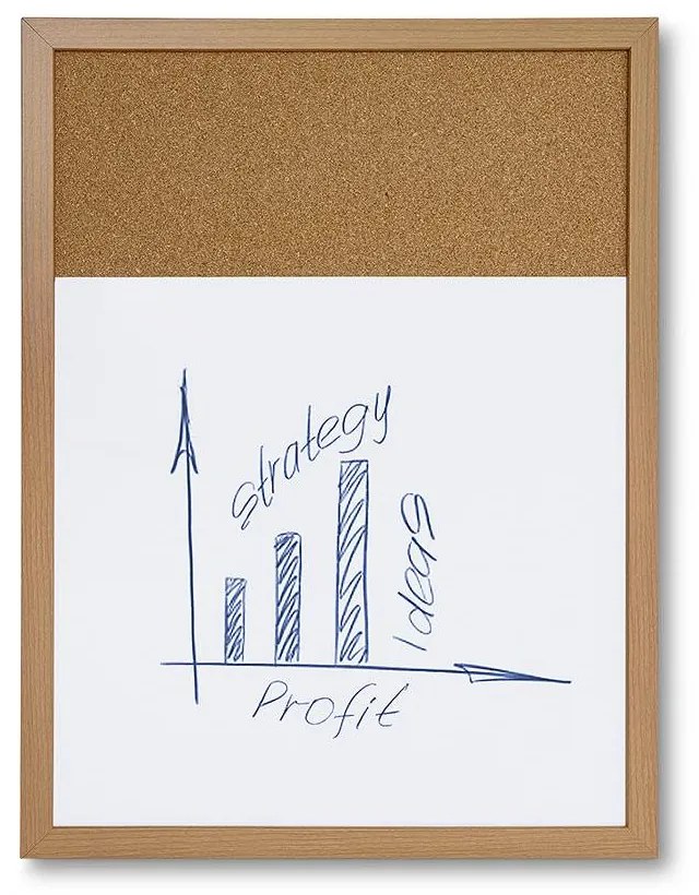 Combi Board whiteboard / korok 45 × 60 cm, biela