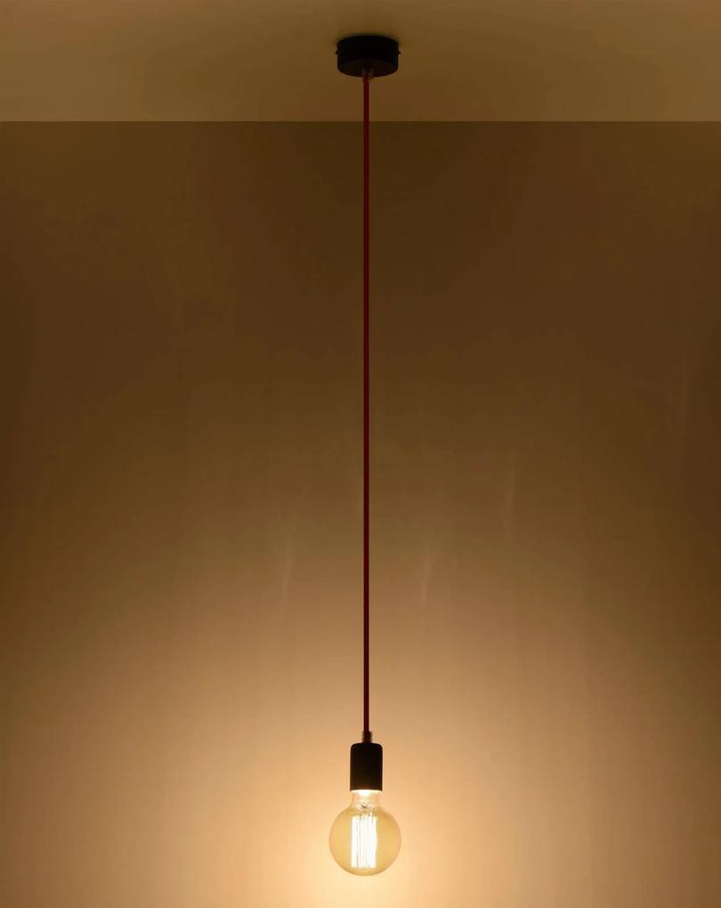 Závesné svietidlo Edison, čierne telo svietidla, výber z 10 farieb kábla