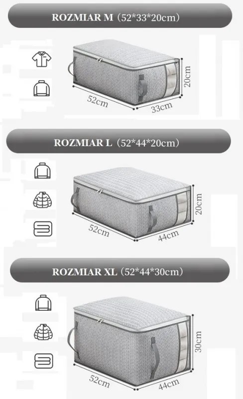 Organizér do skrine SENCA XL 52x44x30 cm sivý