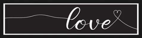 Rámovaný obraz Love, 60x15 cm%