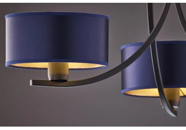 Jupiter 2099 - Luster na reťazi ARTHUR 3xE27/15W/230V modrá/čierna