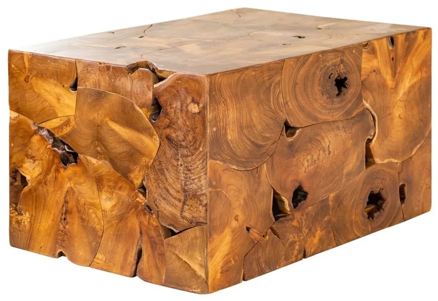 Dizajnový konferenčný stolík Junk 90 cm teak