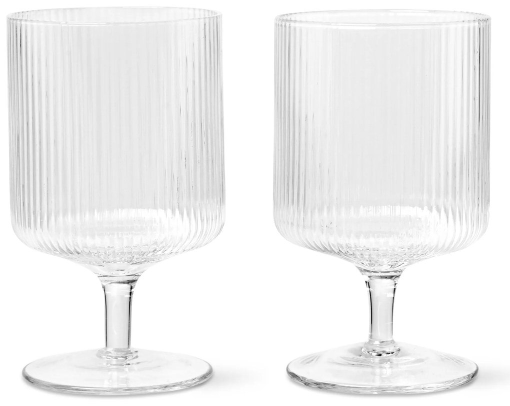 Ferm Living Poháre na víno Ripple Clear 270 ml – set 2 ks