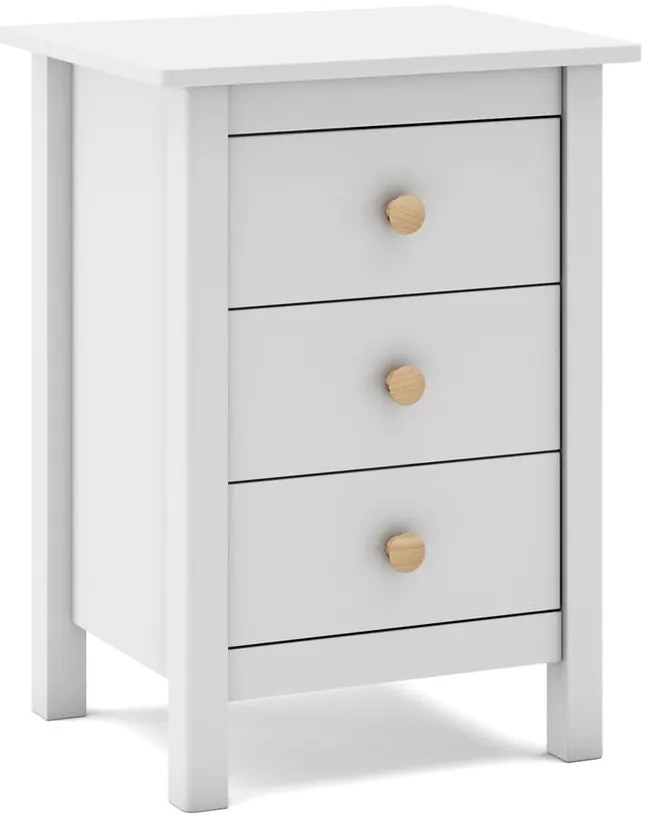 Biely detský nočný stolík z borovicového dreva Max - Marckeric
